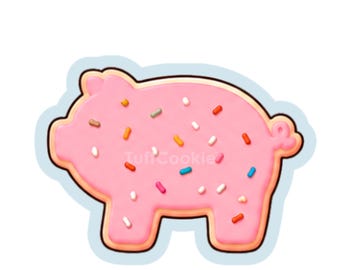 Pig Frosted Sprinkles Circus Animal Cracker Cookie Cutter | Snack Time Toddler Party Clay Cutter
