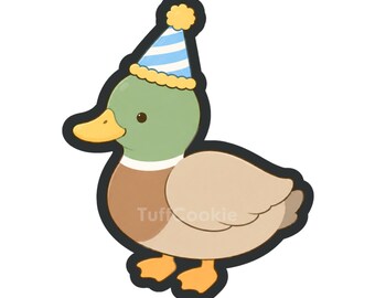 Mallard Duck with Party Hat Cookie Cutter | Birthday Bash Party Animals