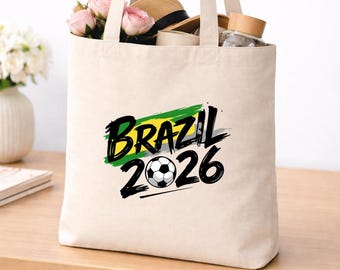 Brazil 2026 Soccer Tote Bag, Game Day Football Fan Bag