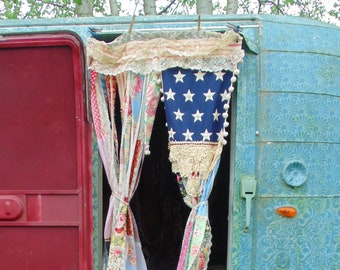 Handmade AMERICAN FLAG door curtain