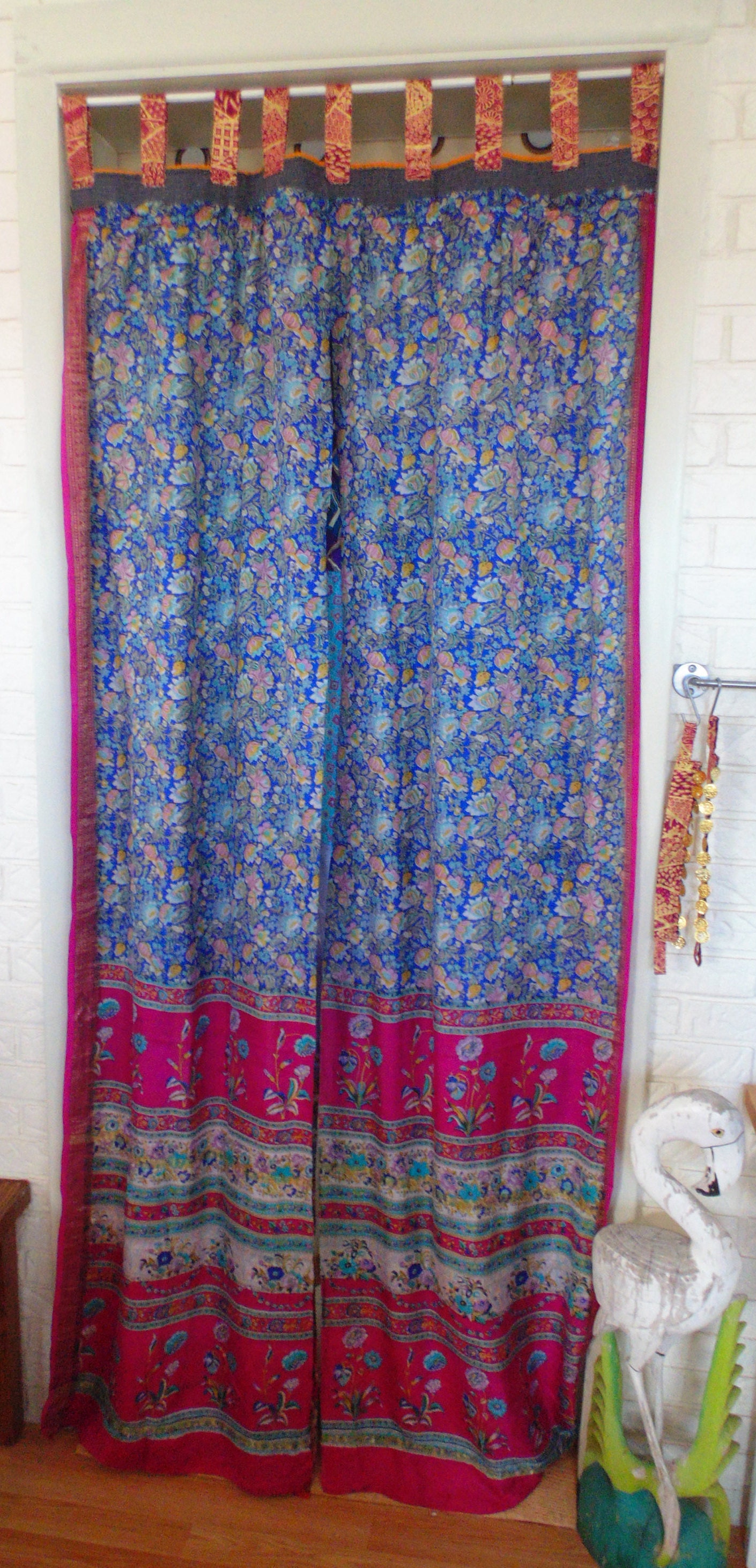 GYPSY boho Door Curtain two sided patchwork SARI 35 X Etsy