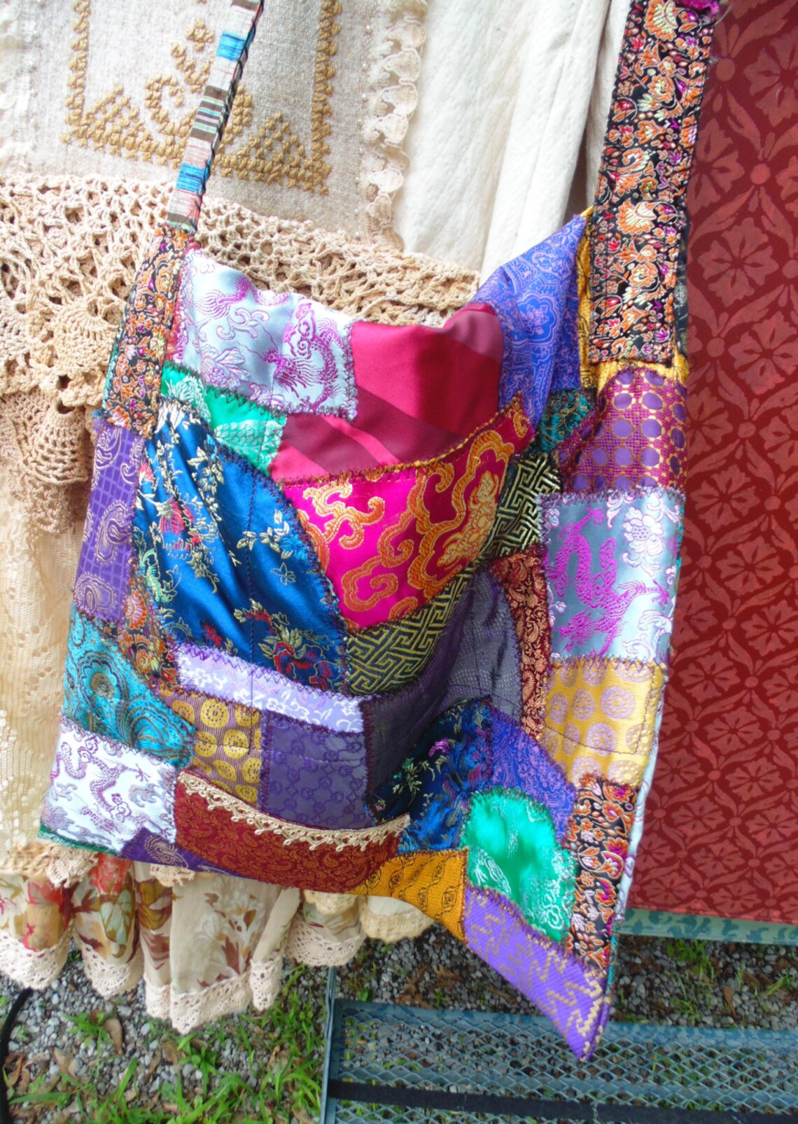 GYPSY rags Boho bohemian festival soft bag purse beaded Etsy