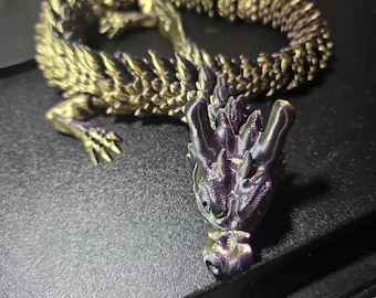 Articulated Hinged Dragon | Flexible 3D Printed Fantasy Dragon | Fidget Dragon Toy | Dragon Collectible Gift