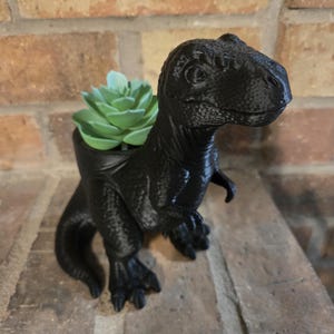 T-Rex多肉植物プランター｜恐竜型植木鉢｜デスクデコレーション｜小型室内プランター｜かわいい恐竜ギフト｜送料無料