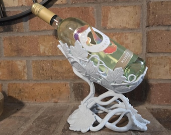 Decorative Vine Wine Bottle Stand, Botanical Leaf Table Centerpiece, Custom Wine Cellar Decor