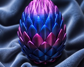Dragon Scale Egg Container | 3D Printed Fantasy Storage Egg | Dice Holder | Dragon Decor Gift | Fantasy RPG Storage Box | Gender Reveal