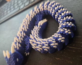 Articulated Flexi Dragon | 3D Printed Dragon | Flexible Fantasy Dragon | Fidget Toy | Dragon Figurine | Gamer Gift | Licensed Seller