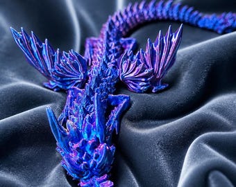 Winged Wyvern | Flexi Articulated Dragon | 3D printed | Fantasy Creature | Dragon Fidget Toy | Desk Companion | RPG Decor | Gamer Gift