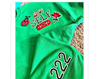 I LOVE • I HEAL | Heart Chakra 222 Customized Crewneck Sweatshirt