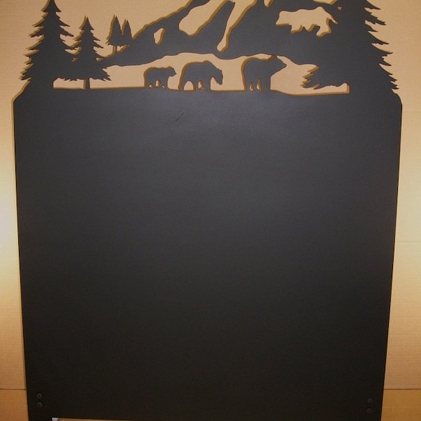 Bear and Mountain Scene Wood Stove Heat Shield