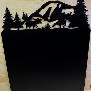 Moose and Mountains Scenery Wood Stove Heat Shield