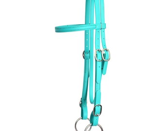 Horse size- READY MADE - Teal WESTERN Bridle Made from Beta Biothane