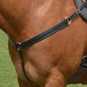 Horse size - READY MADE -Black  1.5"  WESTERN Breast collar Made from Beta Biothane