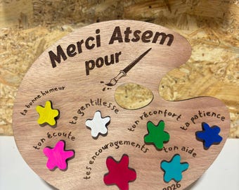 Personalized thank you palette for teaching assistant, teacher, nanny, school teacher – Engraved wood
