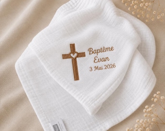 Personalized embroidered shawl, swaddle, or christening stole, free shipping