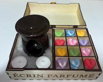 Scented Gift Set with Burner and 24 Scented Wax Melts – Customizable Handmade Gift Set – Wax Melt Set