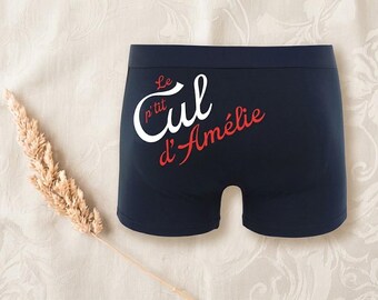 Personalized men's boxer shorts with name – Humorous gift for couples – Personalized men's underwear