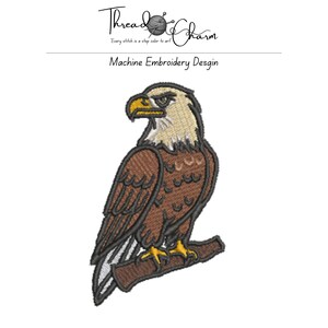Perched Eagle Embroidery Design – Noble & Powerful Stitch, Digital Download