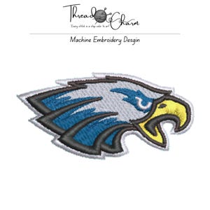 Eagle Head Embroidery Design, Sports Mascot Patch File, Instant Download