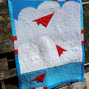 Baby Quilt: Paper Planes (Made to Order)