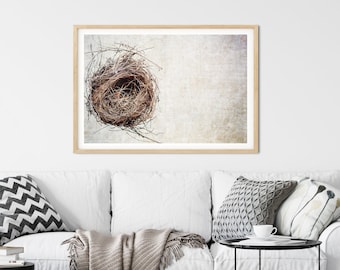 Nature Wall Art - Bird Nest Print or Canvas Artwork