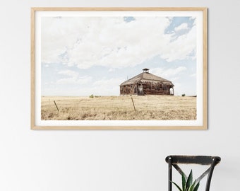 Farmhouse Wall Art Décor -  Country School, Rustic Landscape Prints or Canvas Artwork