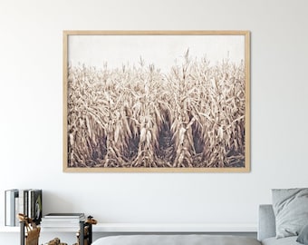 Rustic Farmhouse Wall Art Decor - Cornfield Farm Landscape, Rustic Country Style Prints & Canvas