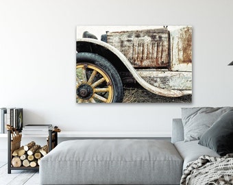 Automotive Canvas Wall Art & Prints - Rustic Antique Car Artwork, Boys Room Wall Decor