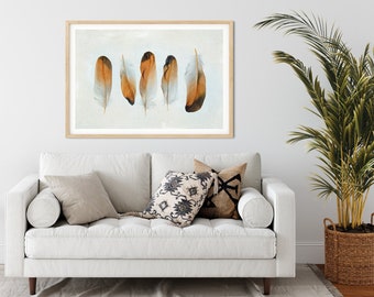 Feather Wall Art - Naturalist Print or Canvas, Ornithology Nature Photography, Horizontal Canvas Artwork