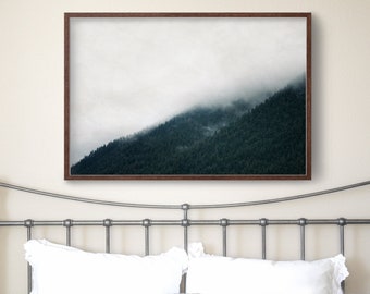 Forest Landscape Wall Art - Mountain Decor, Trees In Fog Nature Photography, Evergreen Tree Prints & Canvas Artwork