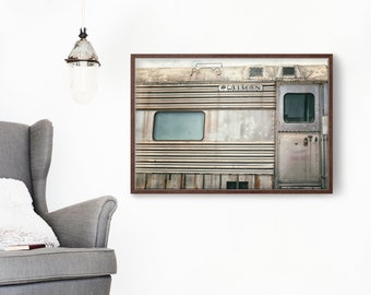 Industrial Transportation Wall Art Decor -  Retro Passenger Train, Railroad Car Photography Prints & Canvas Artwork