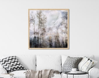 Aspen Birch Tree Landscape - Contemporary Wall Art, Square Print or Gallery Canvas | No Place But Here