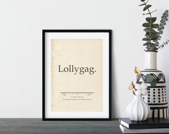 Humorous Wall Art - Rustic Wall Decor, Word Definition Typography Print or Canvas Artwork