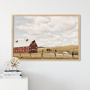 Horse & Barn Wall Art Colorado Ranch Landscape, Prints or Canvas Artwork image 2