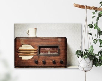 Vintage Radio Photography - Home Office Wall Art, Farmhouse Decor, Prints & Canvas For Kitchen