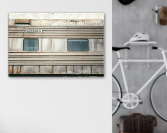 Retro Passenger Train Art - Railroad Decor, Mid Century Loft Style Artwork, Prints & Canvas