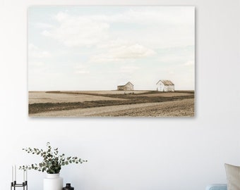 Iowa Farm Landscape Wall Art - Shabby Chic Farmhouse Decor, Rustic Country Barn Photography Print & Canvas Artwork