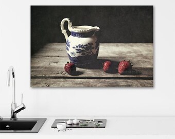 Farmhouse Kitchen Wall Art Print - Strawberries, Fruit, Food Prints or Canvas Artwork