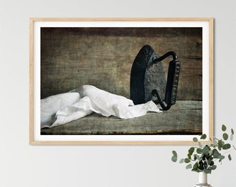 Laundry Room Photography Print or Canvas Artwork - Farmhouse Decor, Vintage Iron Photo, Rustic County Wall Art