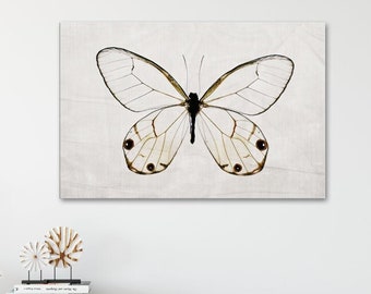 Yellow Butterfly Wall Art - Spring Decor, Modern Minimalist Nature Photography Prints or Canvas Artwork