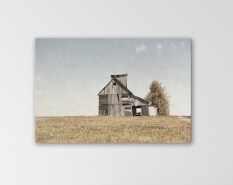 Rustic Country Barn Wall Art for Living Room - Minimalist Landscape Prints & Canvas