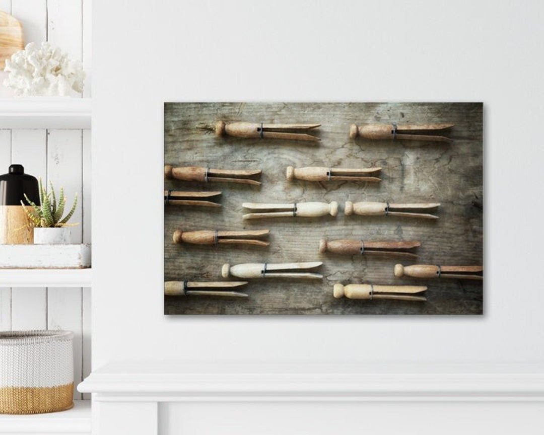 Rustic Clothespins Vintage Laundry Room Farmhouse Wall Decor Canvas - Etsy