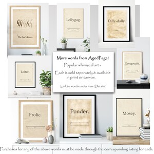 Literary Wall Art Rustic Word Definition, Whimsical Guestroom Decor, Gift for Book Lovers, Prints & Canvas image 5