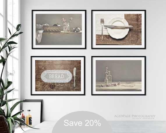 Rustic Kitchen Art Modern Farmhouse Decor Neutral Wall Dining Room Set Of 4 Prints - Modern Farmhouse Dining Room Wall Art Rustic Kitchen Art Modern Farmhouse Decor Neutral Wall Dining Room Set Of 4 Prints - Modern Farmhouse Dining Room Wall Art