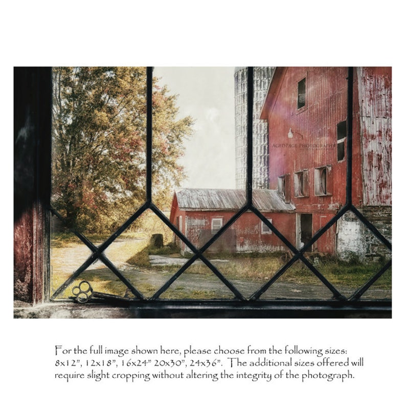 Red Barn Wall Art Window Scene Rustic Farmhouse Decor Farm Etsy