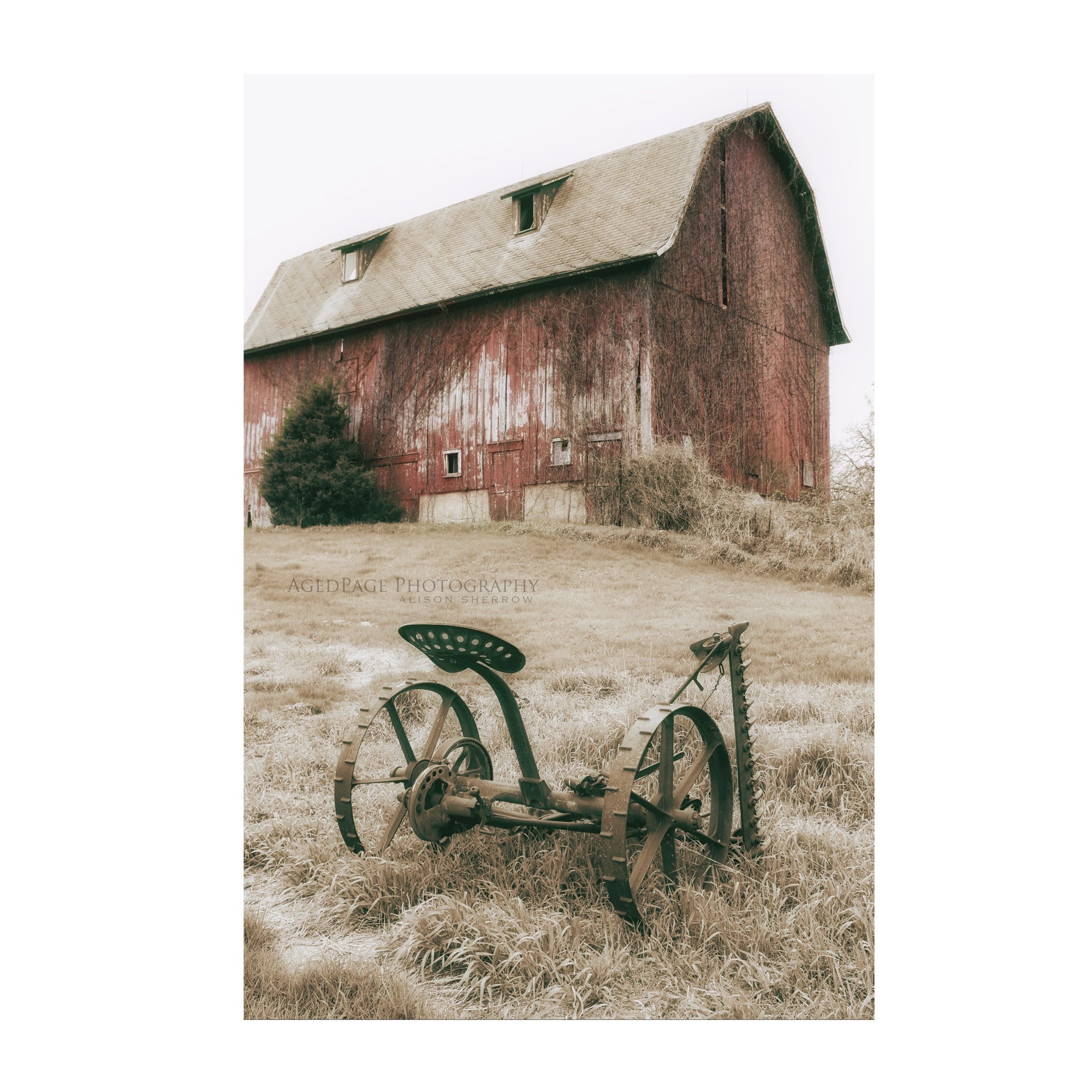 Rustic Red Farmhouse Wall Art Decor Primitive Barn & Hay Etsy