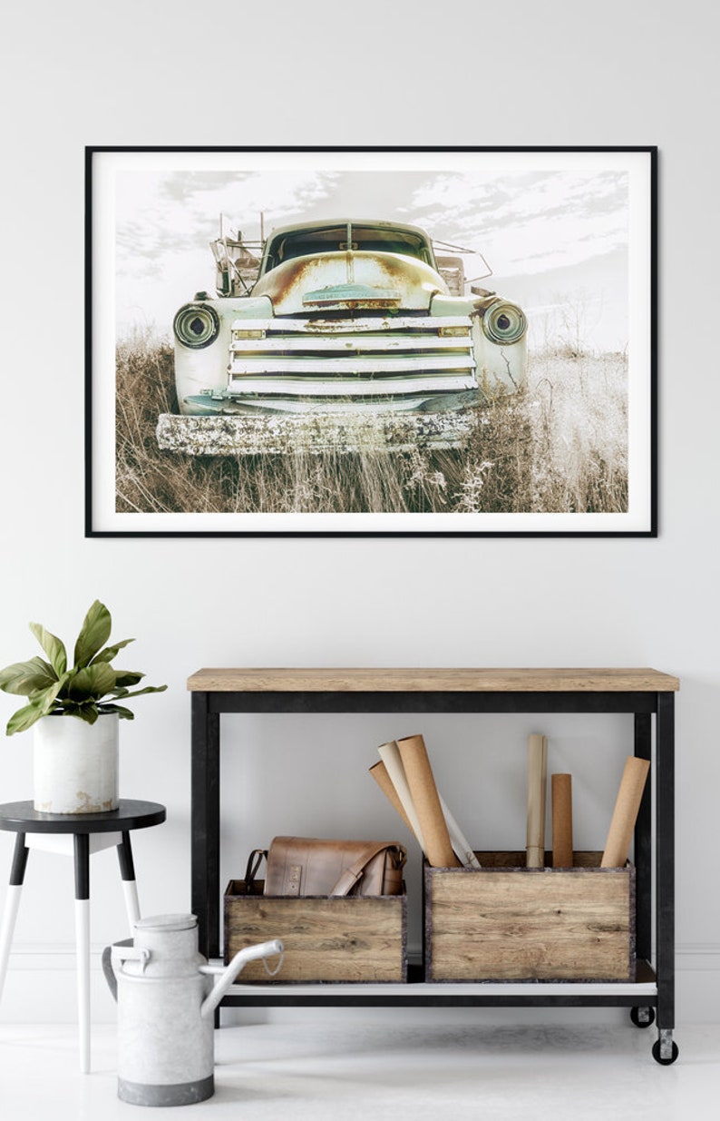 Rustic Vintage Farm Truck Wall Decor Chevy Pickup Etsy