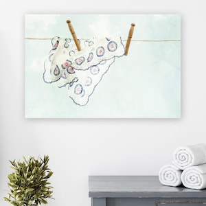 Clothesline Picture - Laundry Room Art, Country Cottage Wall Decor, Prints & Canvas Artwork
