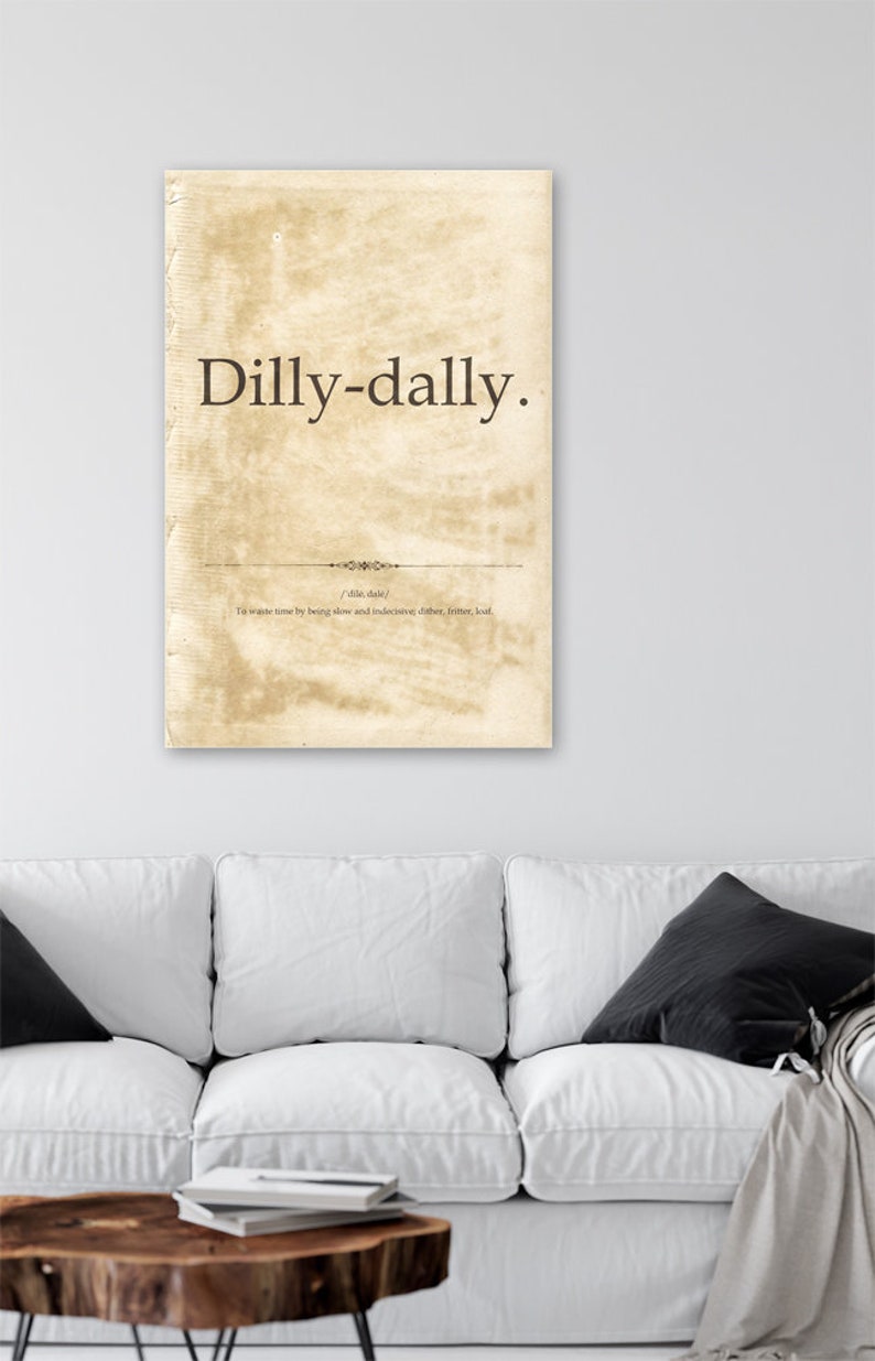 Literary Wall Art Rustic Word Definition, Whimsical Guestroom Decor, Gift for Book Lovers, Prints & Canvas Canvas Wrap