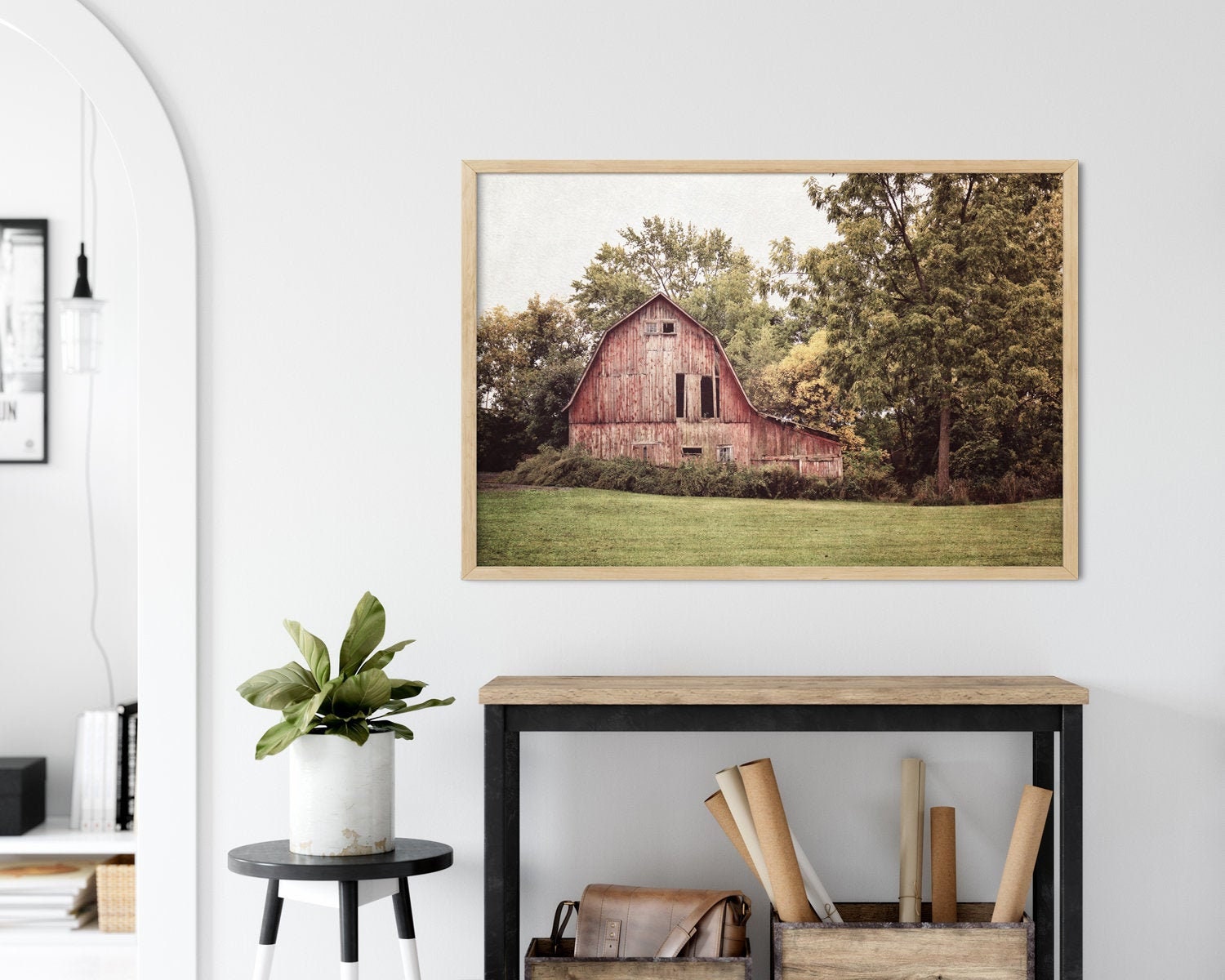 Red Barn Wall Art Farmhouse Decor Rustic Country Home Etsy